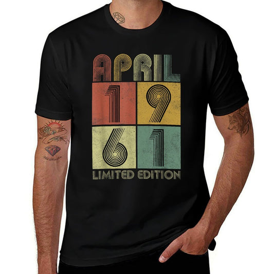 1961 Vintage 60 Years Old Retro 60th Birthday Gift  Ribbed Collar T-Shirt