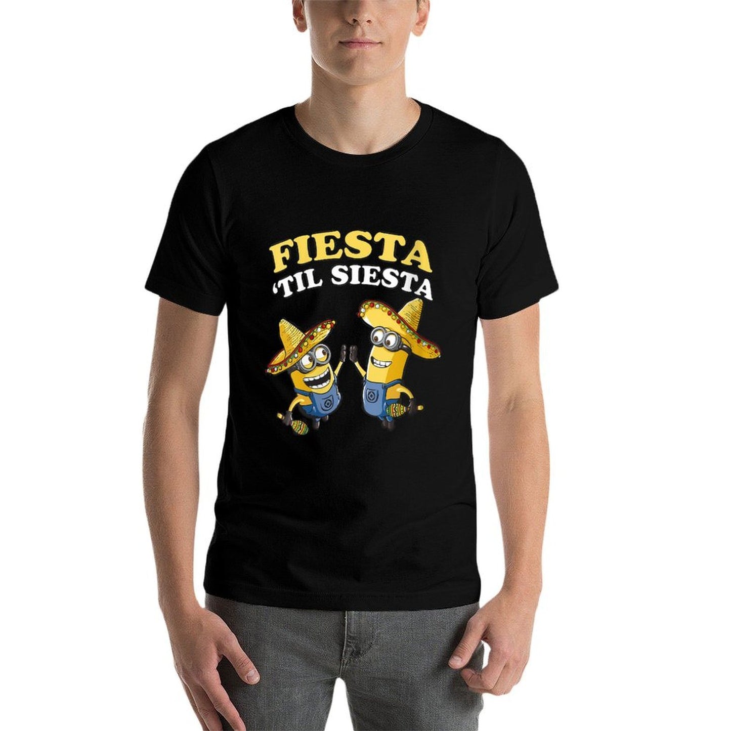 Womens Despicable Me Minions Fiesta 'Till Siesta Sombrero Portrait  Odor-resistant T-Shirt