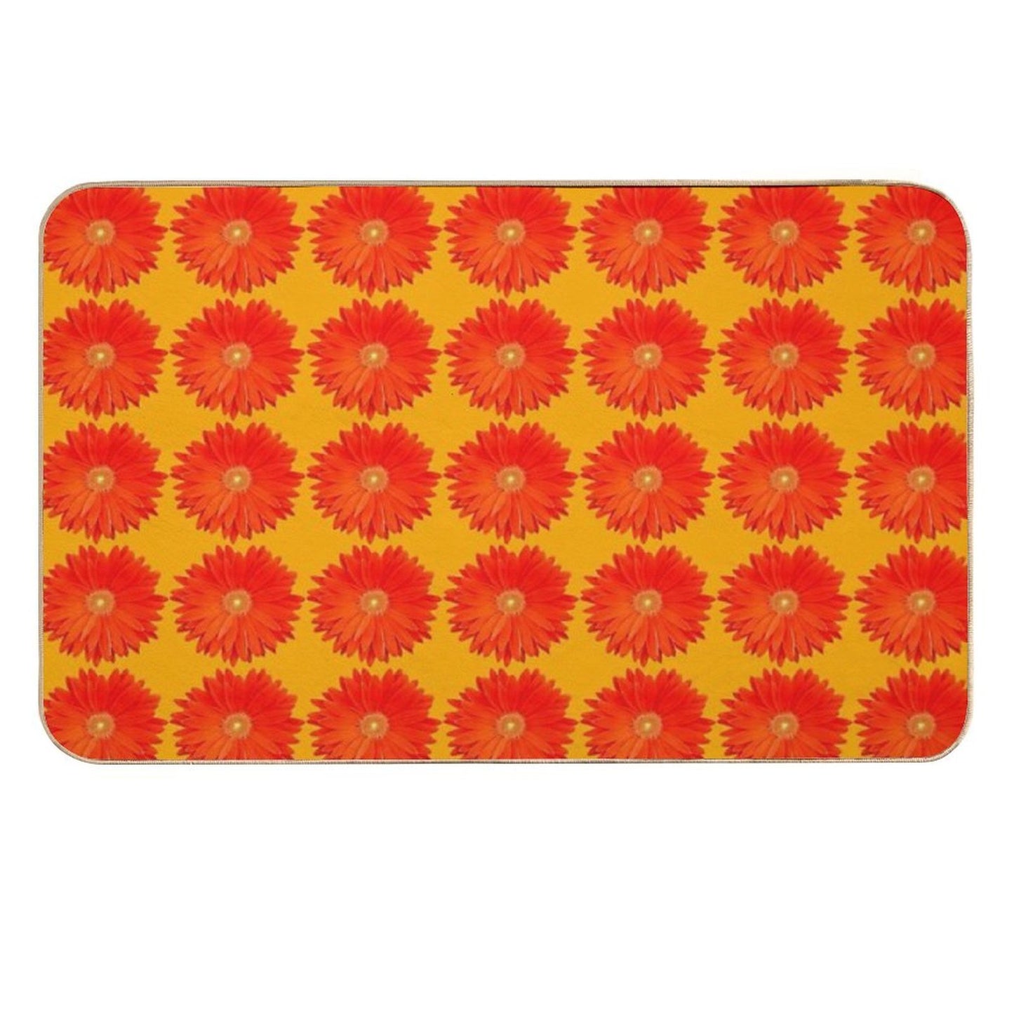 Orange Gebera Flower  Dirt-Trapping Bath Mat