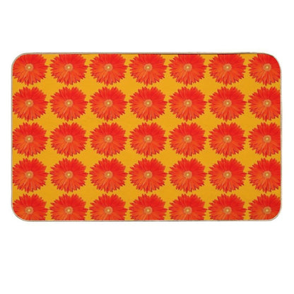 Orange Gebera Flower  Dirt-Trapping Bath Mat