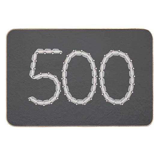 Fiat 500 Sign Made of Classic Fiat 500 Cars  Long-Lasting Bath Mat