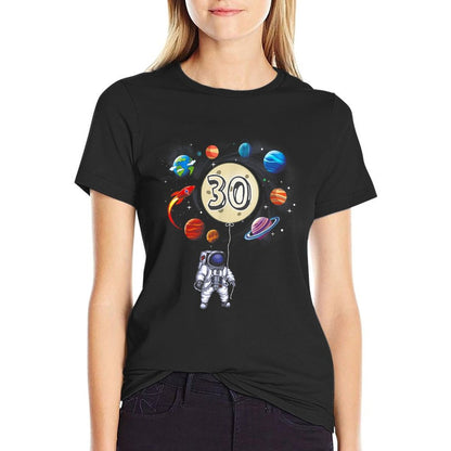 30 Years Old Birthday Astronaut Design For 30th Birthday  Quick-drying T-Shirt
