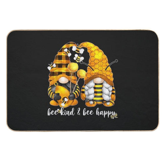Bee Kind  Bee Happy For Beekeeper With Bumble Bee Gnome TShirt61  Rapid-Drying Bath Mat