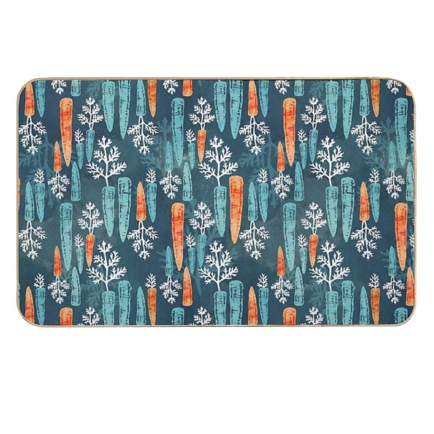 Watercolor Carrot Repeat  Easy Maintenance Bath Mat