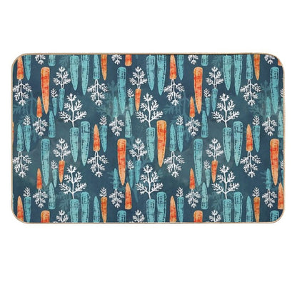 Watercolor Carrot Repeat  Easy Maintenance Bath Mat
