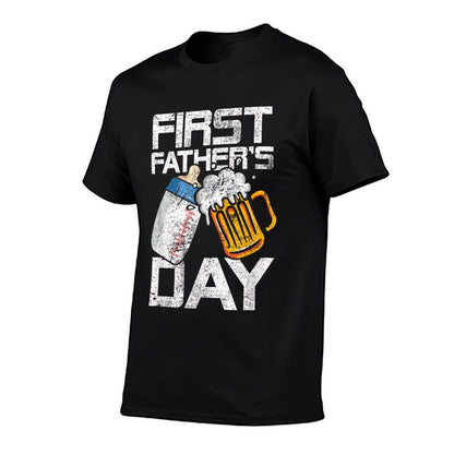 Beer Baby Bottle Daddy Dad Joke First Fathers Day Men Women  Versatile T-Shirt