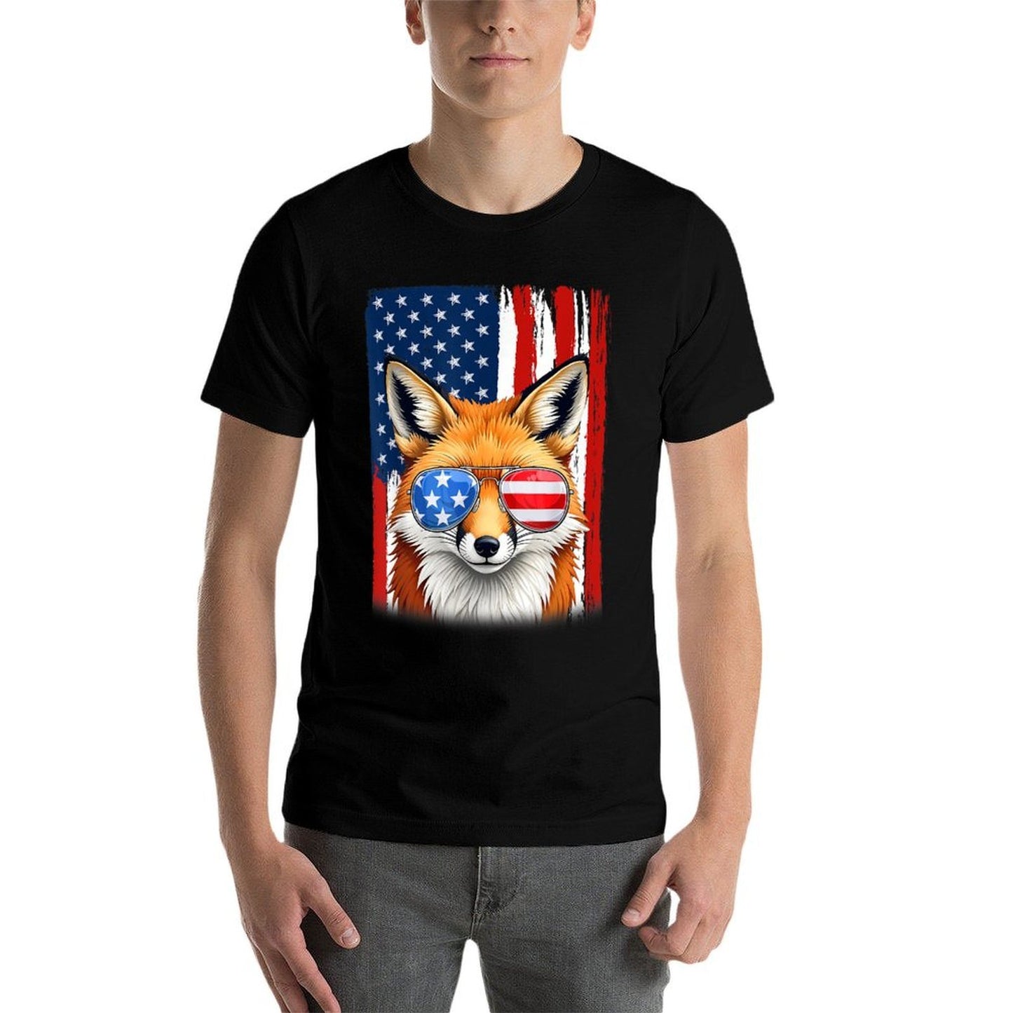Fox US America Men Women 4th of July Patriotic  Breathable T-Shirt
