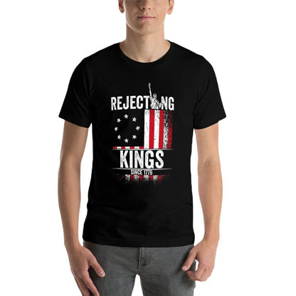 Rejecting Kings 1776 Patriotic USA Vintage 4th of July  Slim-fit Cut T-Shirt