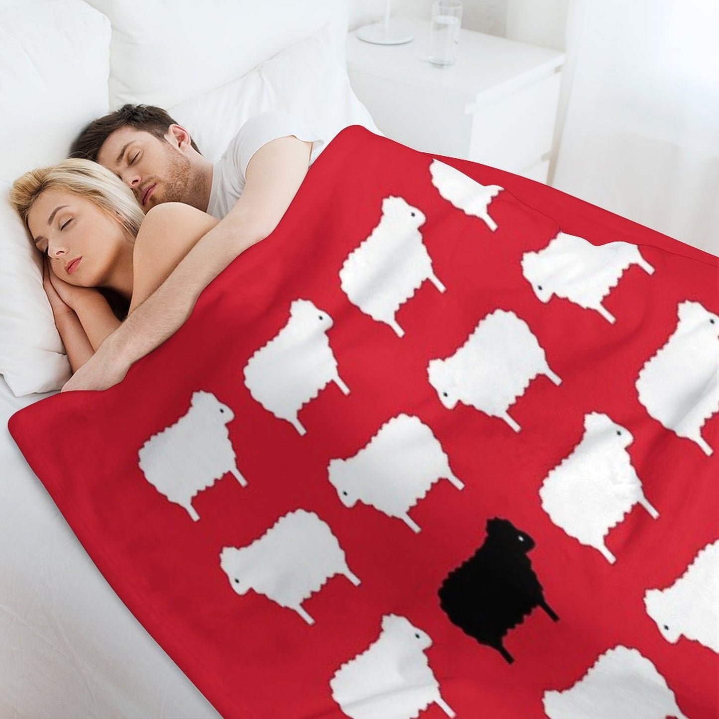 Black Sheep Sweater Pattern Travel-friendly Throw Blanket
