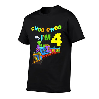 Choo Choo! I'm 4 Years Old Locomotive Train 4th Birthday  Lightweight T-Shirt