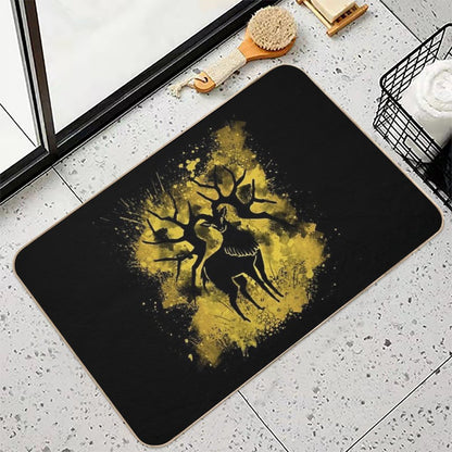 Golden Deer Splatter  Fade-Resistant Bath Mat