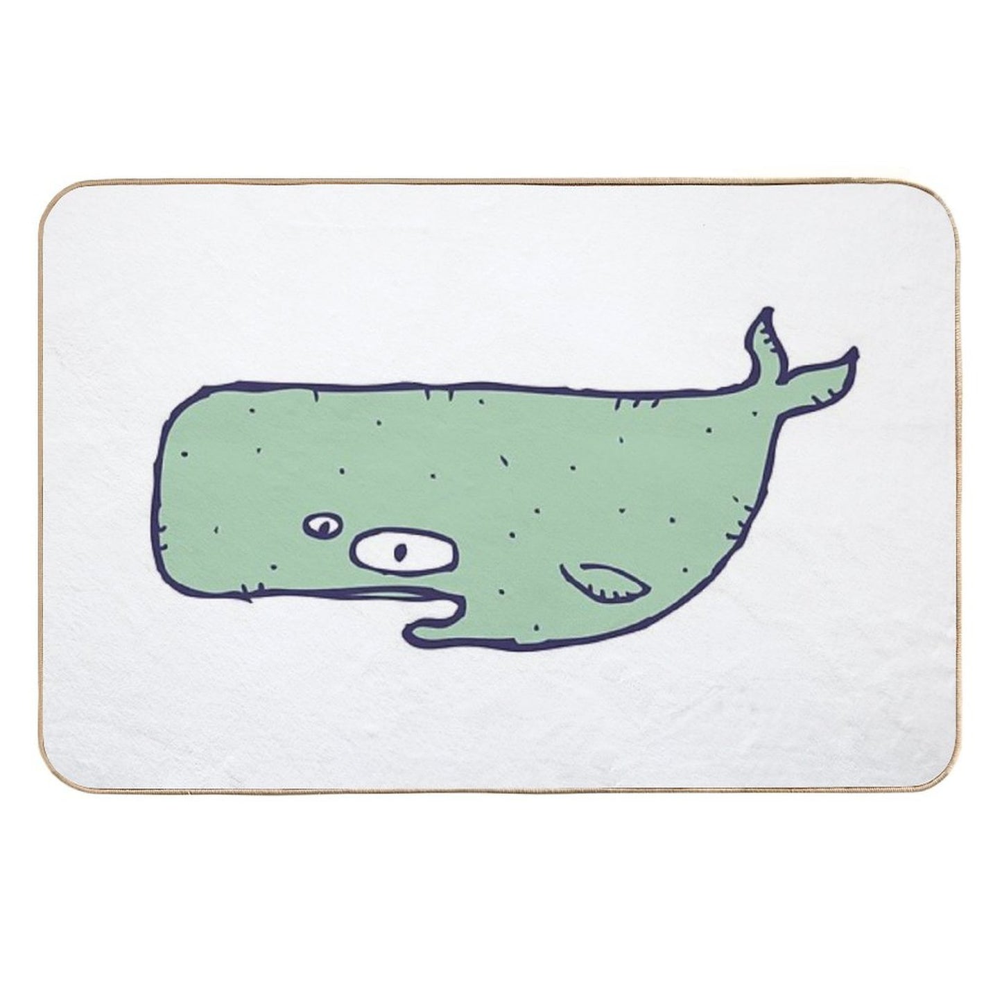 Cute Sketchy Cartoon Blue Whale  Odorless Bath Mat