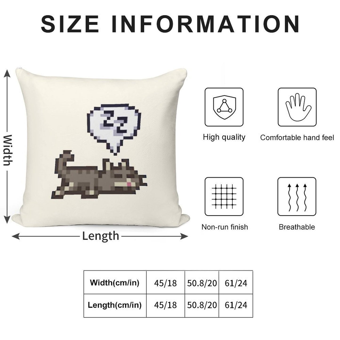Stardew Valley Sleeping Cat Sploot Soft Reinforced Edging Throw Pillow