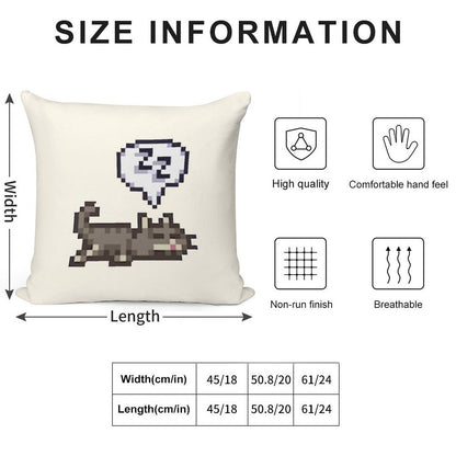 Stardew Valley Sleeping Cat Sploot Soft Reinforced Edging Throw Pillow