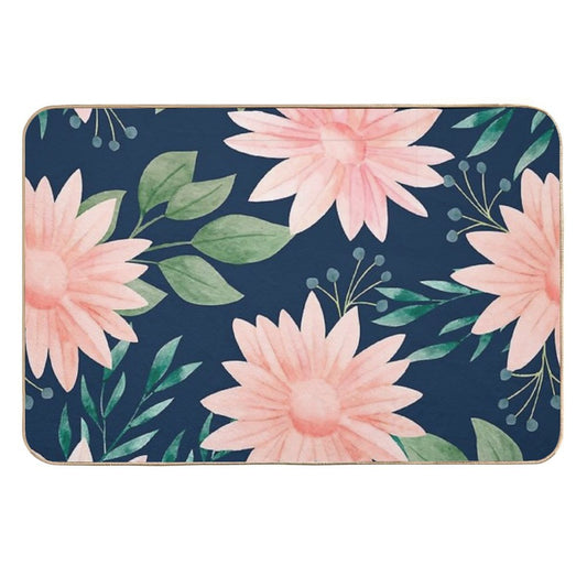 Floral Pattern  High-Traffic Bath Mat
