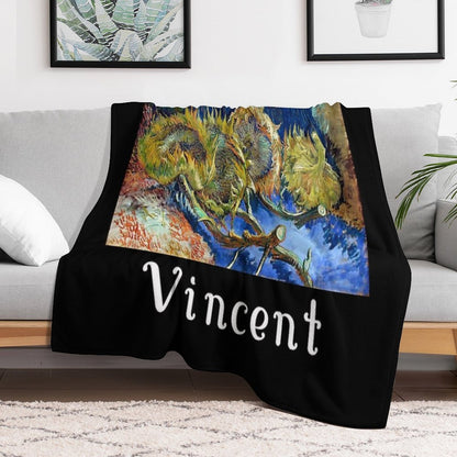 Four Withered Sunflowers by Vincent Versatility Throw Blanket