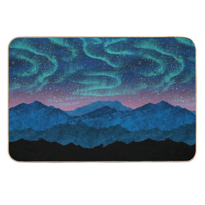 Aurora Borealis over Mountains  Versatile Bath Mat