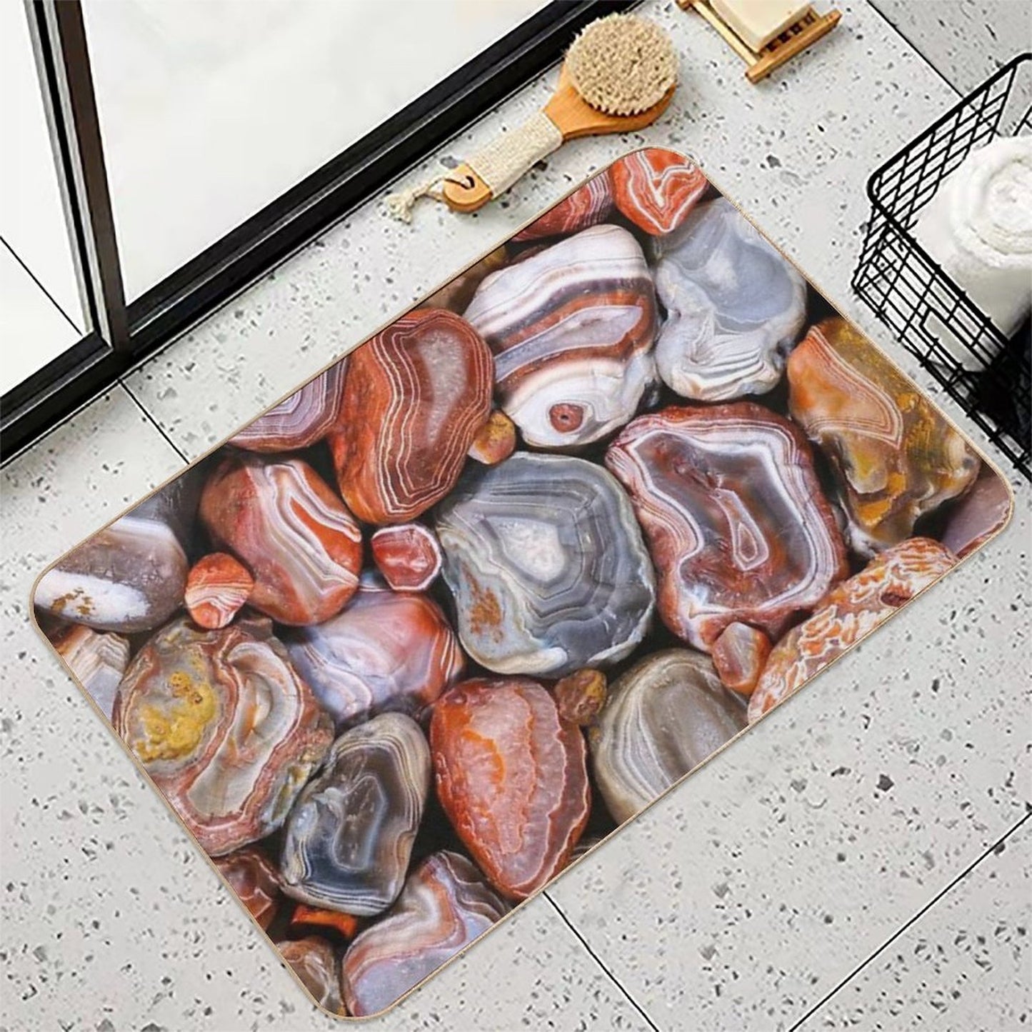 Lake Superior Agates  Repositionable Bath Mat