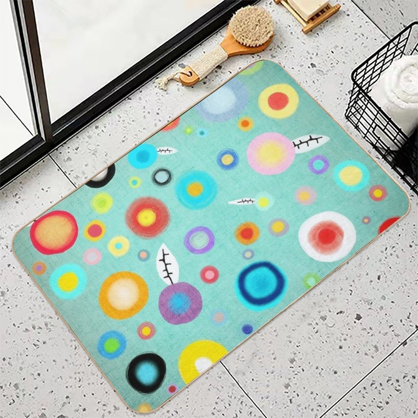 Colorful Happy Circles  Eco-Friendly Bath Mat