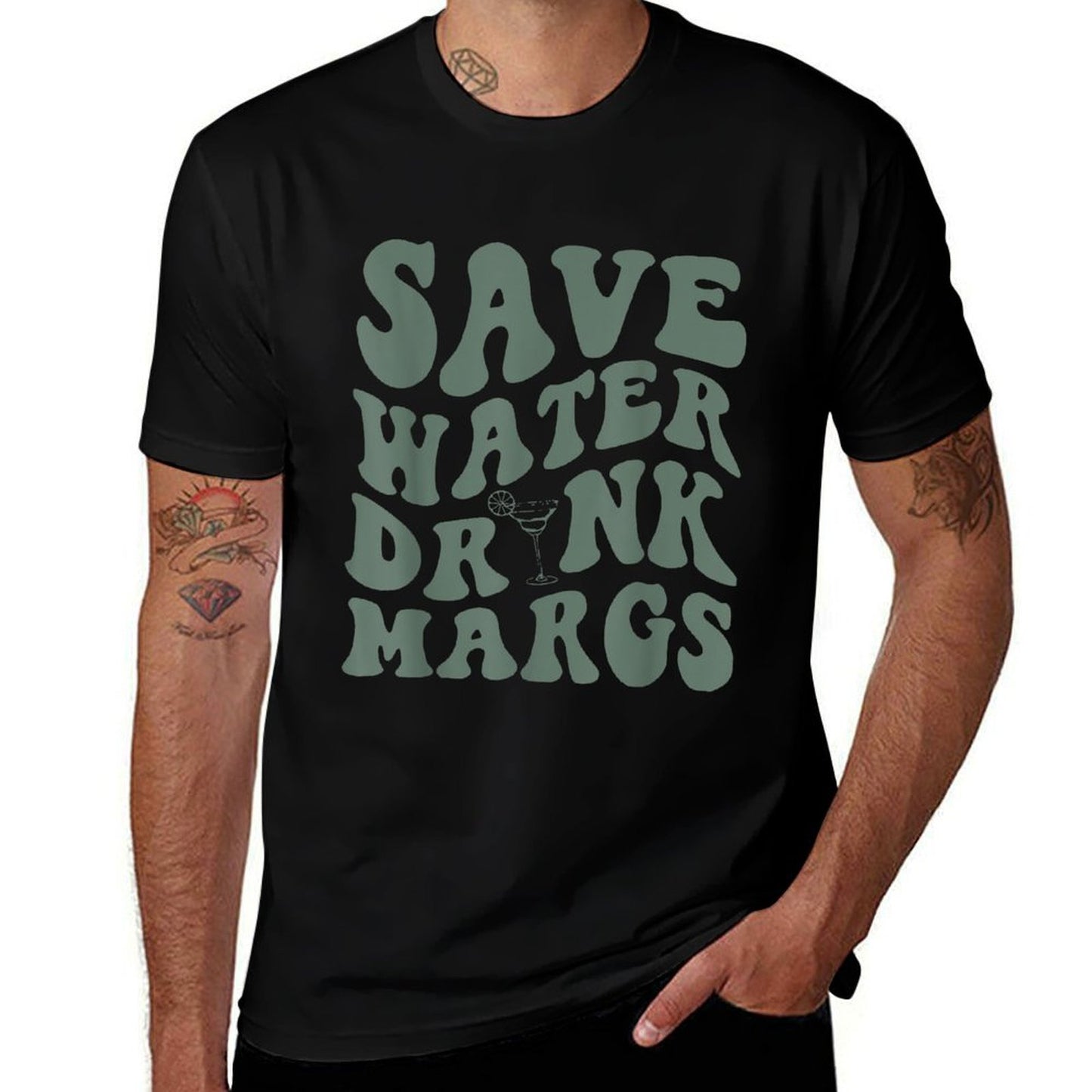 Save Water Drink Margs Alcoholist Tequila Lover  Vintage-inspired T-Shirt