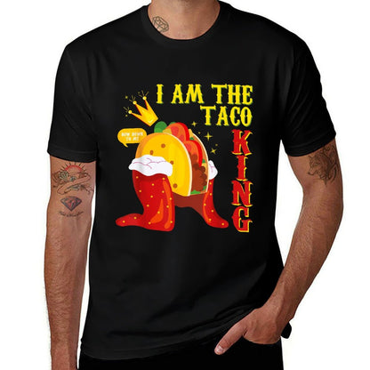 Funny Cinco De Mayo Tee I Am The Taco King  Vintage-inspired T-Shirt