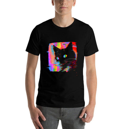 Psychedelic Weirdcore Cat Vaporwave Aesthetic Trippy  Affordable Price T-Shirt