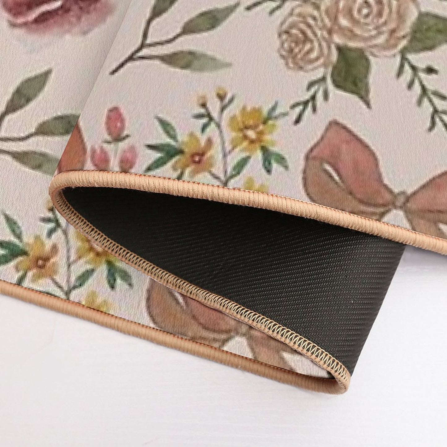 Bows, Flowers And Cherries Pattern  Multi-Purpose Bath Mat