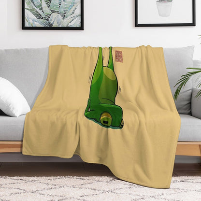 Yoga Frog Candlestick Pose Velvety-soft Throw Blanket
