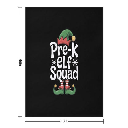 Pre-K Elf Squad Teacher Student Christmas Gift Versatility Throw Blanket