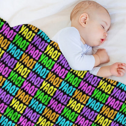 NEON RAINBOW YAOI Eco-conscious Throw Blanket