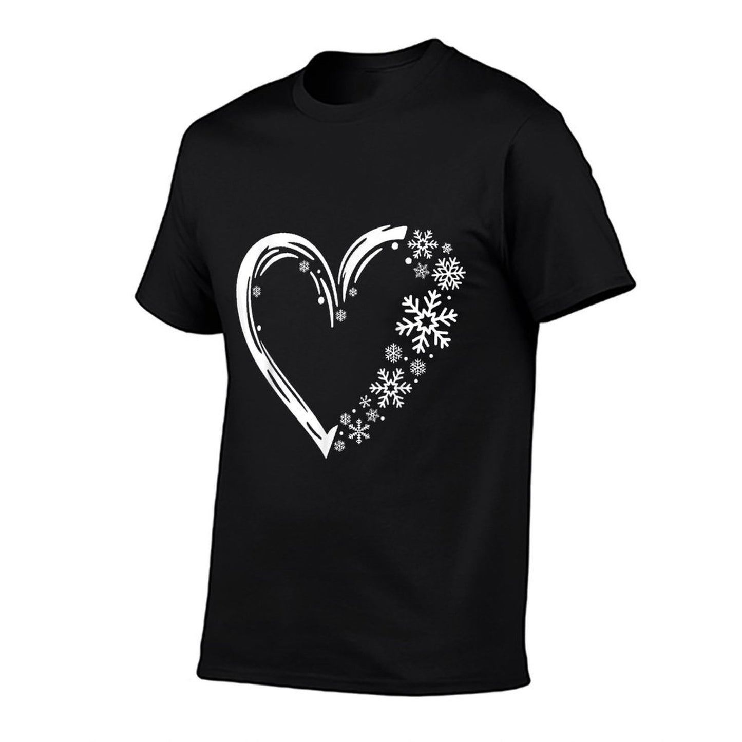 Cute Snowflake Heart Winter White Snowflakes Christmas  Eco-friendly Material T-Shirt