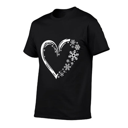 Cute Snowflake Heart Winter White Snowflakes Christmas  Eco-friendly Material T-Shirt