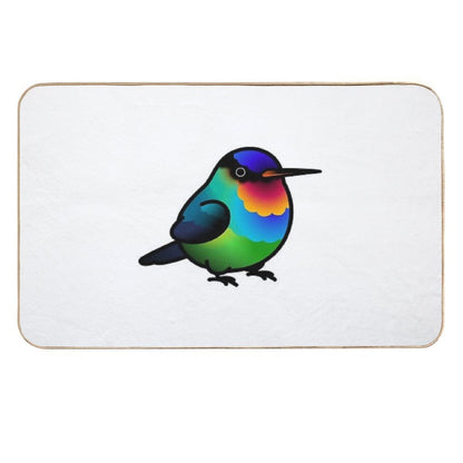 Chubby Fiery-throated Hummingbird  Repositionable Bath Mat