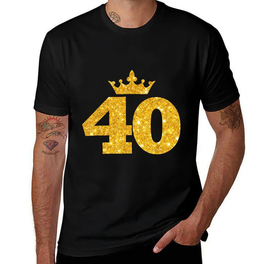 40th Birthday T Custom Crown Happy Birthday  Cotton T-Shirt