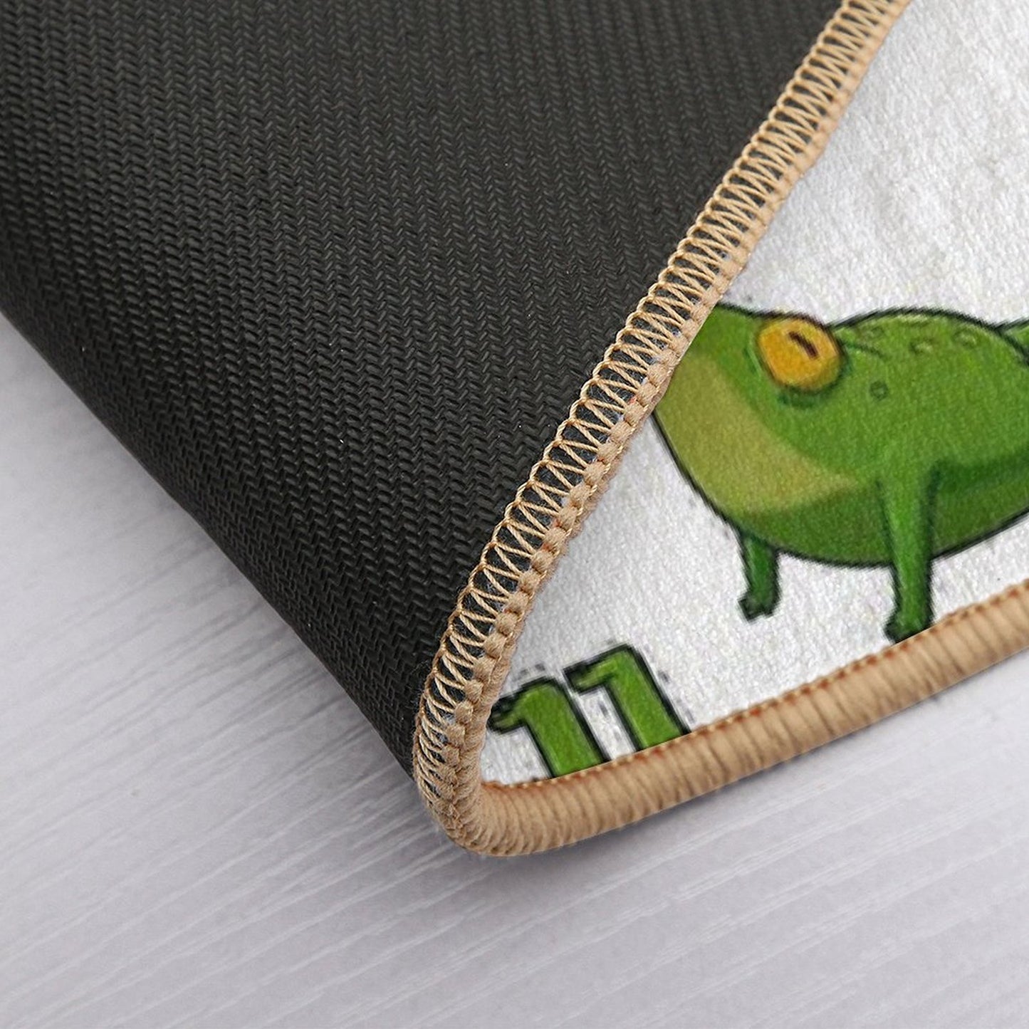 Yoga Frogs Poster With Text  Repositionable Bath Mat