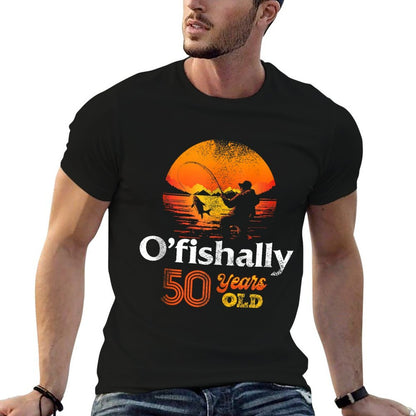 Ofishally 50 Year Old Fishing 50th Birthday Party Fishermen  Tagless Design T-Shirt