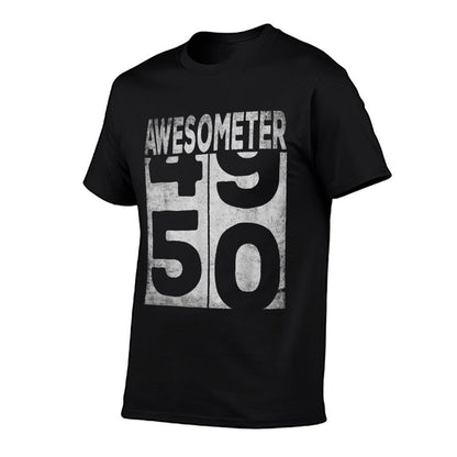 50 Year Old Bday Funny 50th Birthday 1974 Gag - AWESOMETER  Rolled Sleeves T-Shirt