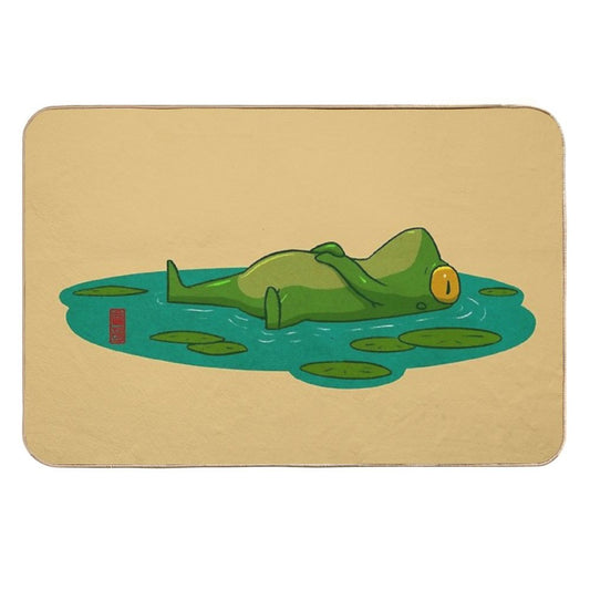 Chill Lilypad Mood Frog  Dirt-Trapping Bath Mat
