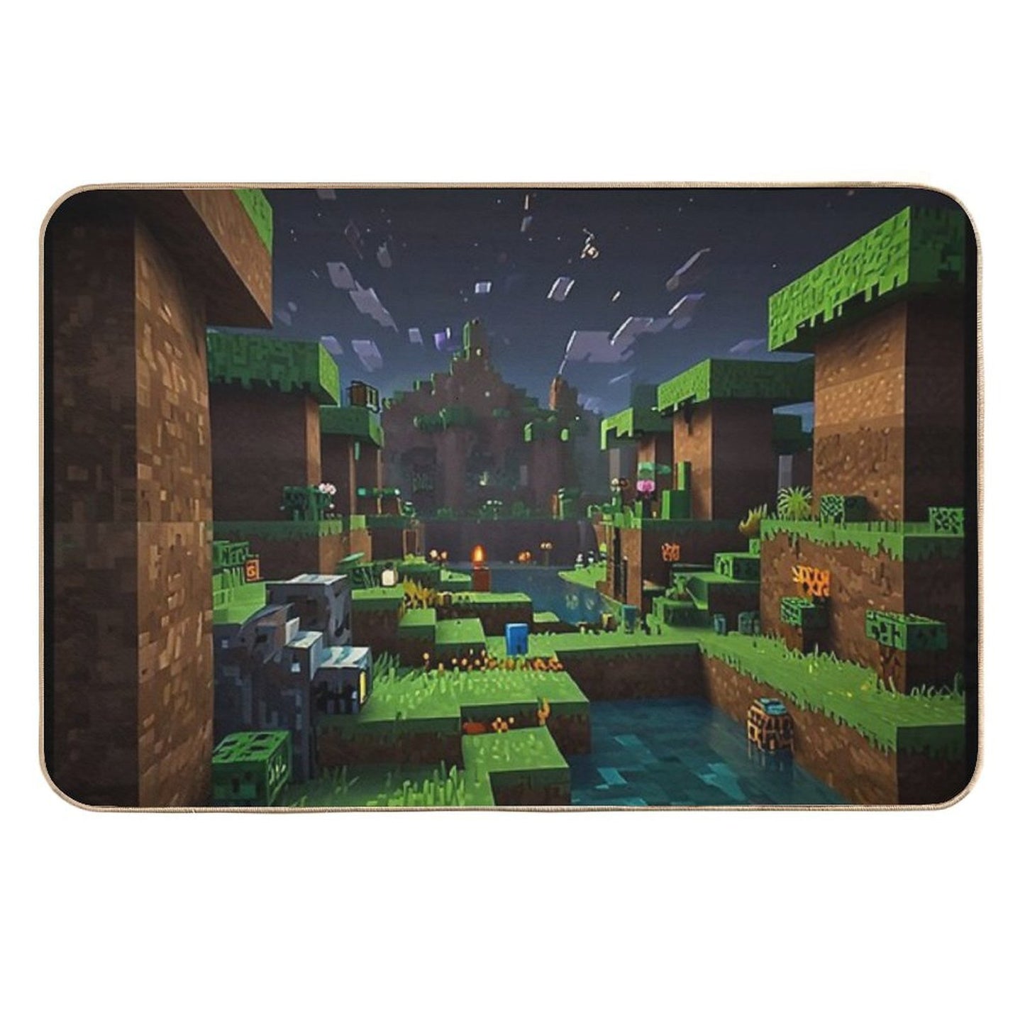 Minecraft Night  Stain-Proof Bath Mat