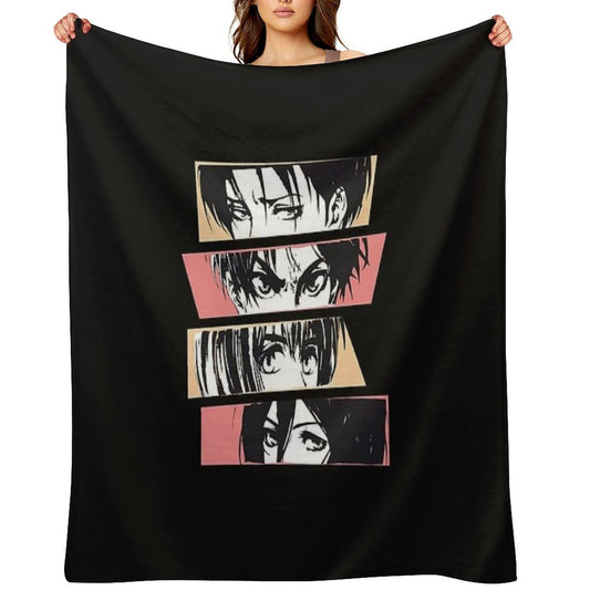 Anime Characters Travel-friendly Throw Blanket