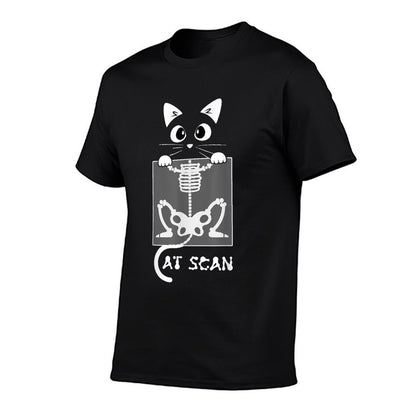 Skeleton Cat Scan Ct Scaning Funny X Ray Pun Meme Rad Tech  Rolled Sleeves T-Shirt