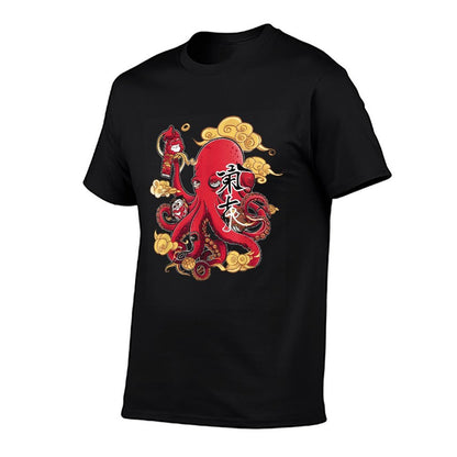 Octopus Aesthetic Japanese Culture Tokyo Asian Art  Easy-care T-Shirt