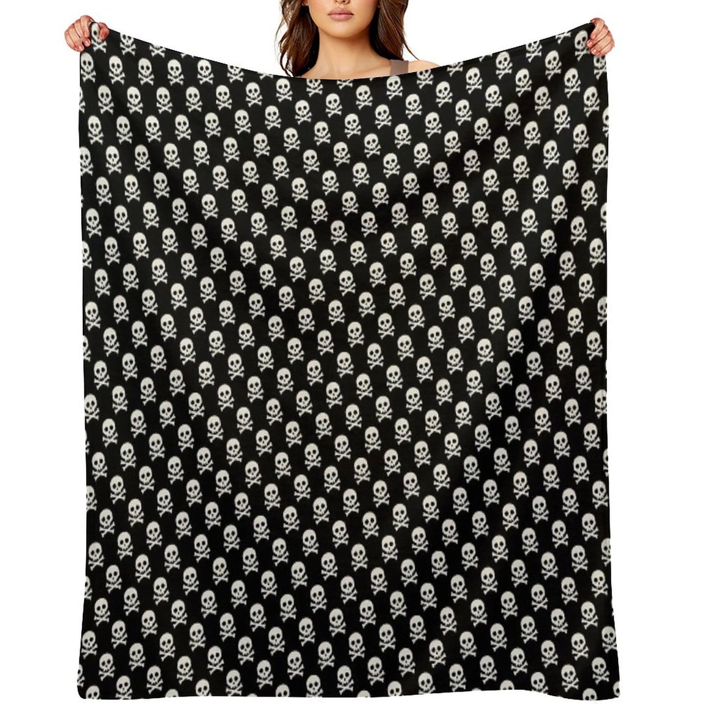 Skull N Bones Pattern Sustainable Throw Blanket