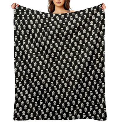 Skull N Bones Pattern Sustainable Throw Blanket