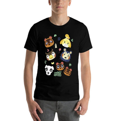 Animal Crossing Cute Pet Friends Nintendo Big Face Jumble  Vintage-inspired T-Shirt