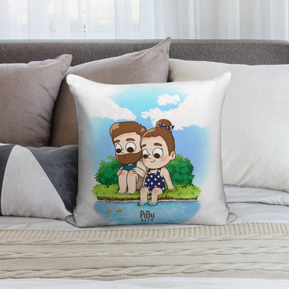 Summer Days - Pibubear Soft Ultra-Soft Texture Throw Pillow