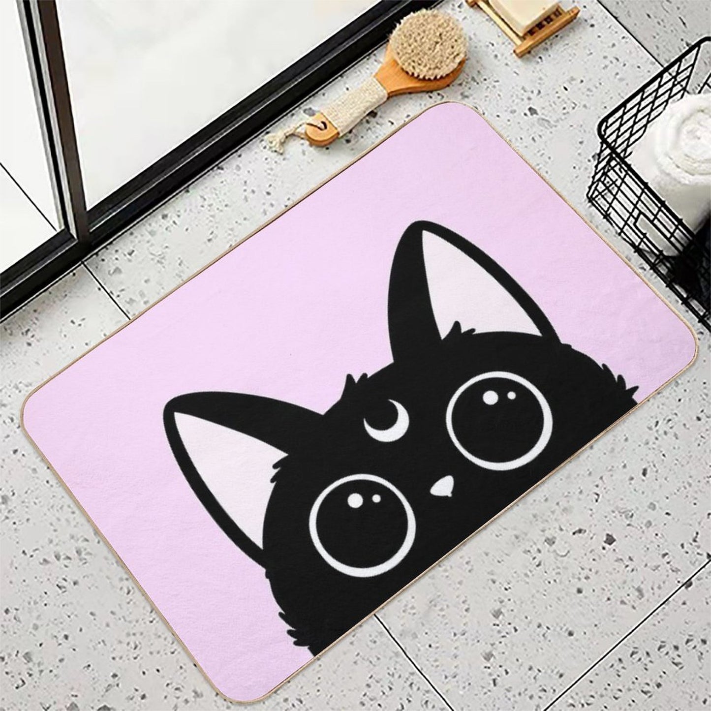 Hewwo  Pink  Nikury  Fade-Resistant Bath Mat