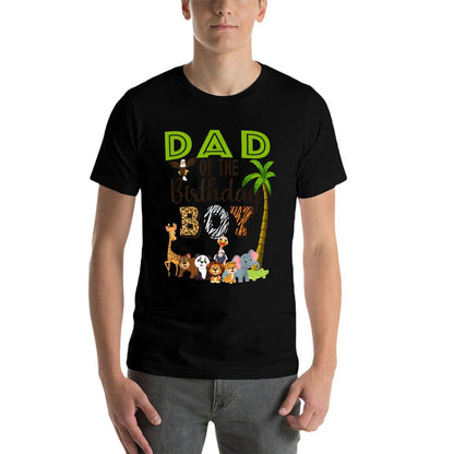 Dad of The Birthday Boy Wild Zoo Theme Safari Party  Tagless Design T-Shirt