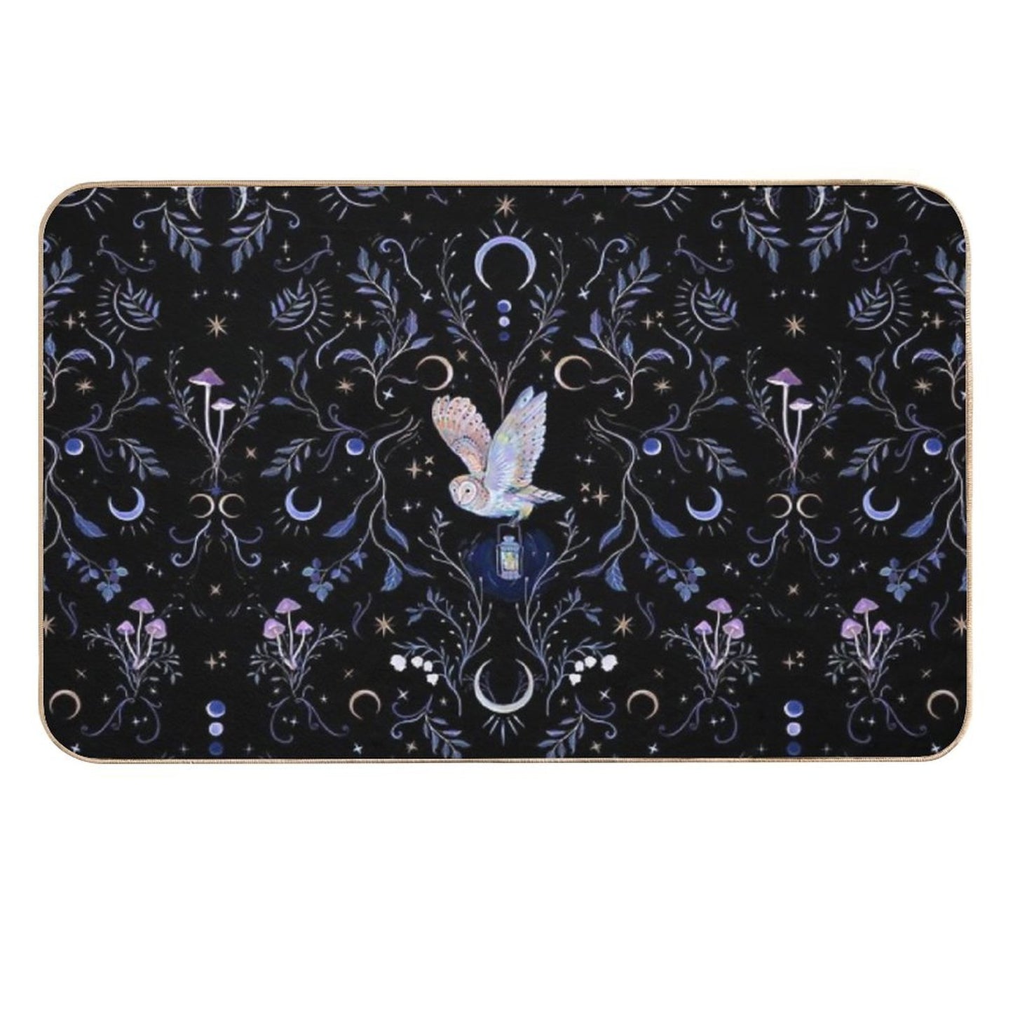 Owl Moonlight  Fade-Resistant Bath Mat