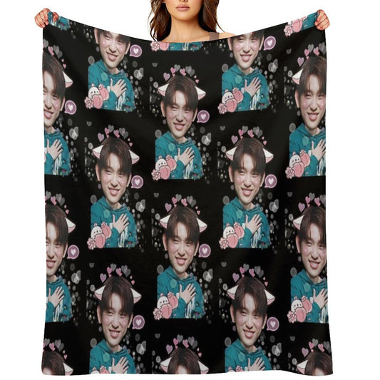 Peach Boi Jinyoung Machine-washable Throw Blanket